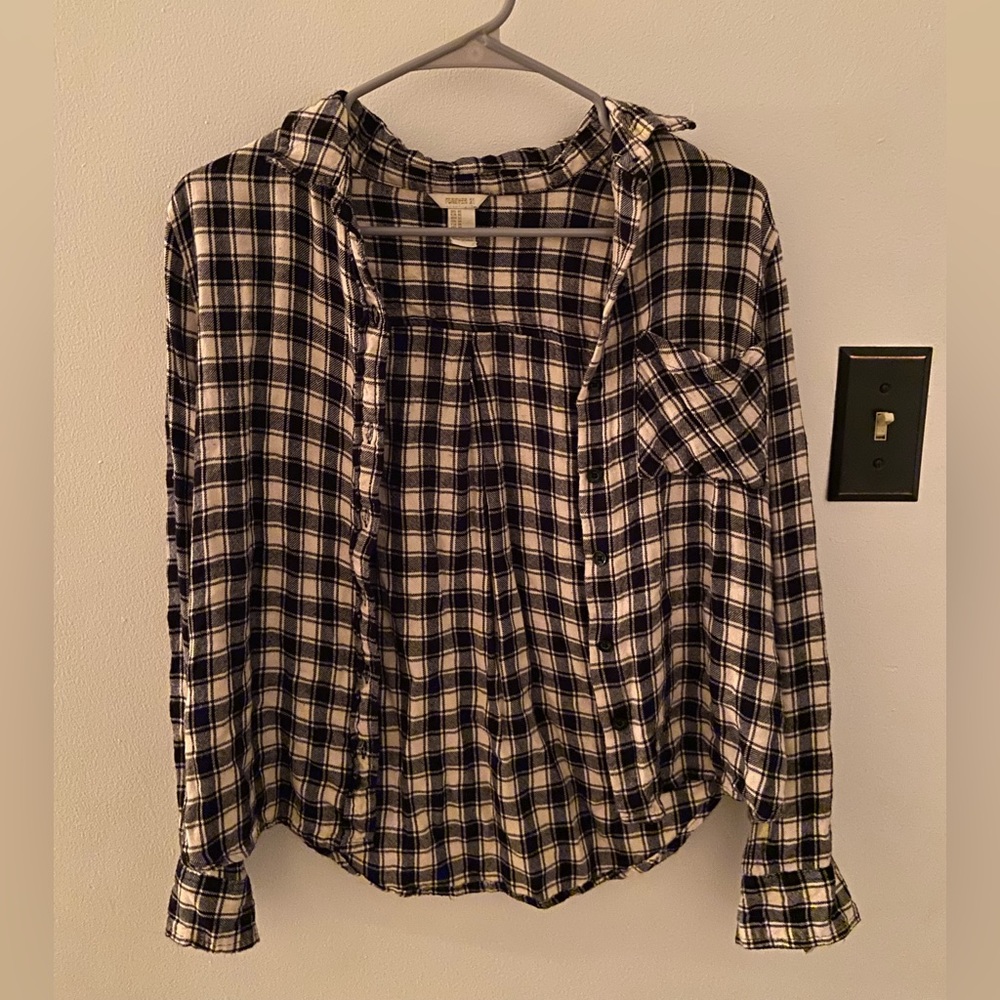 Forever 21 Black & White Plaid Shirt